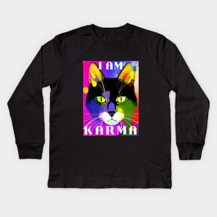 Karma Is A Cat My Dear Kids Long Sleeve T-Shirt